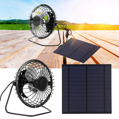 Solar Panel Set, Solar Panel Powered Fan, Solar Fan, Solar Powered Fan, Solar Charger Panel, Eco-Friendly for Greenhouse Dog Chicken House Durable 