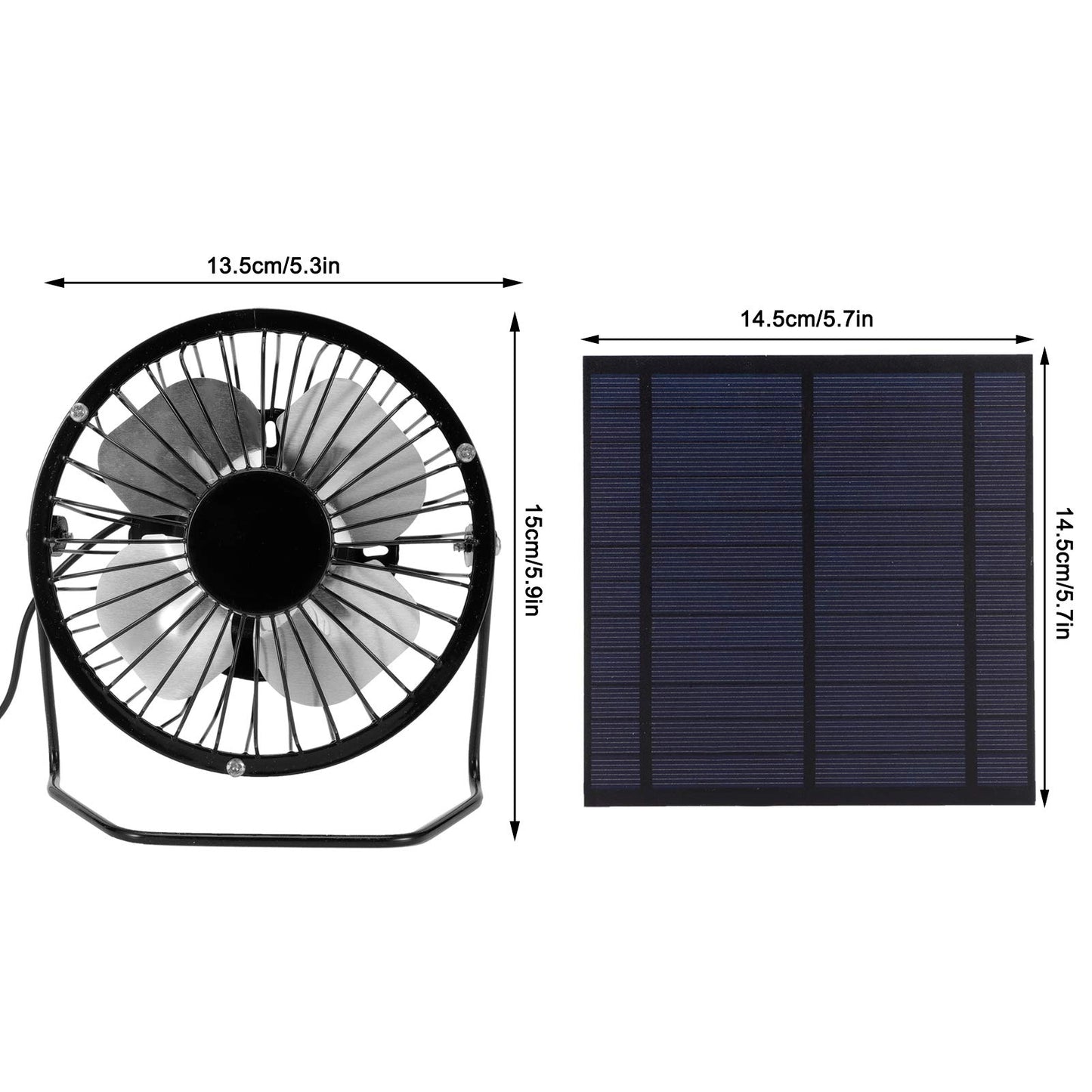 Solar Panel Set, Solar Panel Powered Fan, Solar Fan, Solar Powered Fan, Solar Charger Panel, Eco-Friendly for Greenhouse Dog Chicken House Durable 