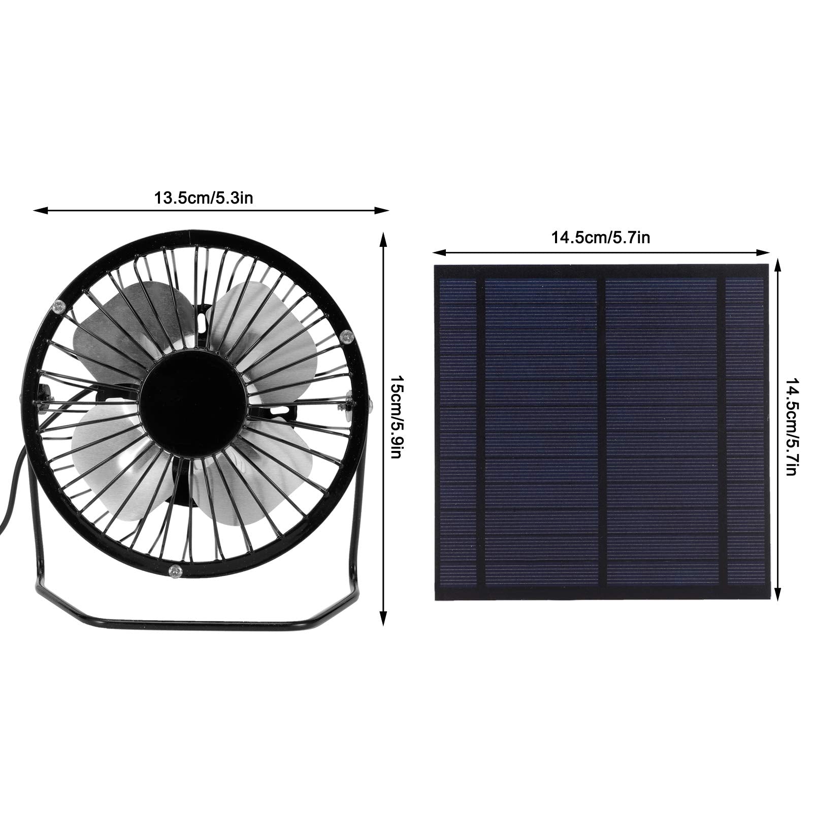 Solar Panel Set, Solar Panel Powered Fan, Solar Fan, Solar Powered Fan, Solar Charger Panel, Eco-Friendly for Greenhouse Dog Chicken House Durable 