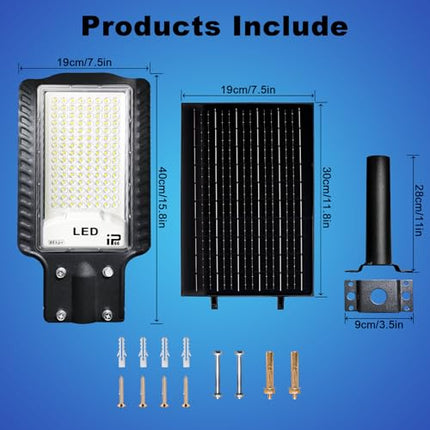 Solar Street Lights Outdoor ,6500K Solar Parking Lot Lights Commercial,Solar Power Street Lights Dusk to Dawn ,20000LM Solar Security Flood Light Waterproof with Remote Control for Yard, Garden 