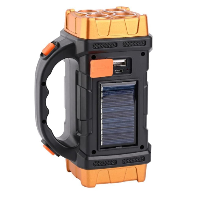 Solar Torch Light/Torch Light High Power Long Distance,Twin Bulb Led & Cob for Farmer, Hunting, Camping, Outdoor & Everyday Task (Abs,1500 Mah, 1000 Lumen) 