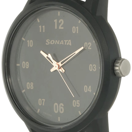 Sonata Men Leather Volt+ Analog Green Dial Watch Nm77085Pl02/Nn77085Pl02W/Np77085Pl02W, Band Color-Brown 