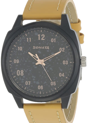 Sonata Volt+ Analog Black Dial Men's Watch NM77086PL01 / NL77086PL01/NP77086PL01W 