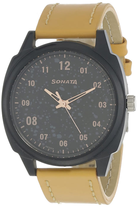 Sonata Volt+ Analog Black Dial Men's Watch NM77086PL01 / NL77086PL01/NP77086PL01W 
