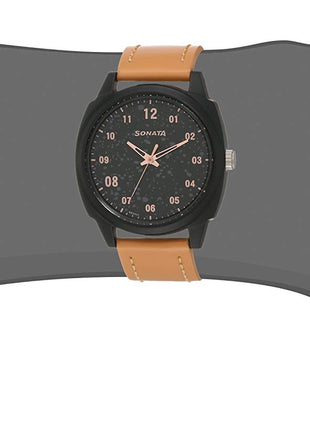 Sonata Volt+ Analog Black Dial Men's Watch NM77086PL01 / NL77086PL01/NP77086PL01W 