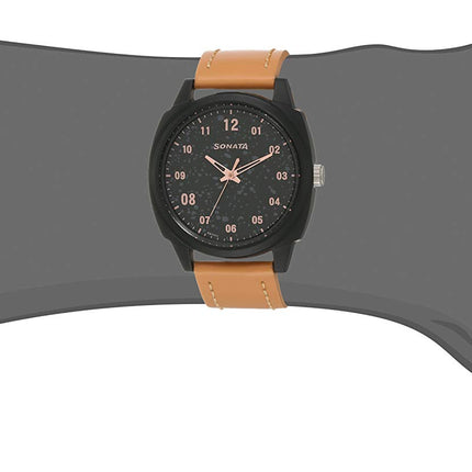 Sonata Volt+ Analog Black Dial Men's Watch NM77086PL01 / NL77086PL01/NP77086PL01W 