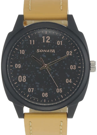 Sonata Volt+ Analog Black Dial Men's Watch NM77086PL01 / NL77086PL01/NP77086PL01W 