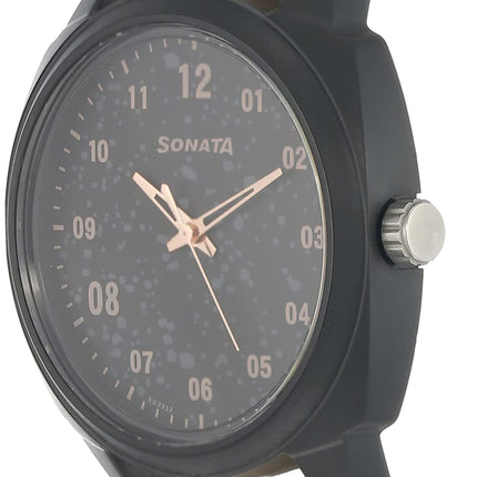 Sonata Volt+ Analog Black Dial Men's Watch NM77086PL01 / NL77086PL01/NP77086PL01W 
