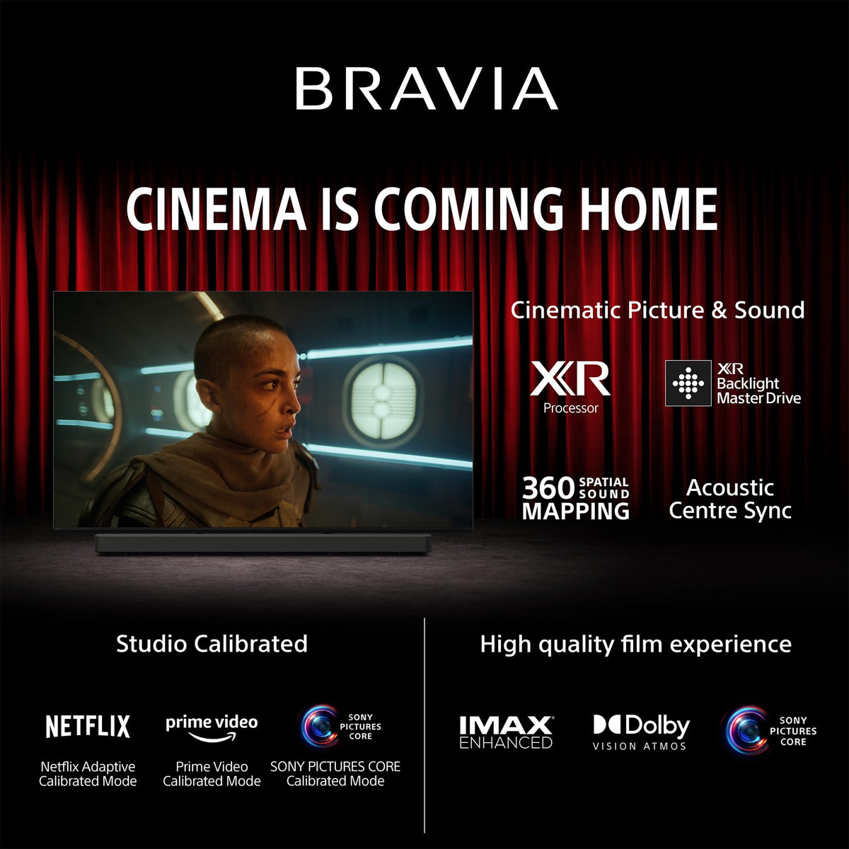 Sony 139 cm (55 inches) BRAVIA 7 4K Ultra HD AI Smart Mini LED Google TV K-55XR70 (Black) 