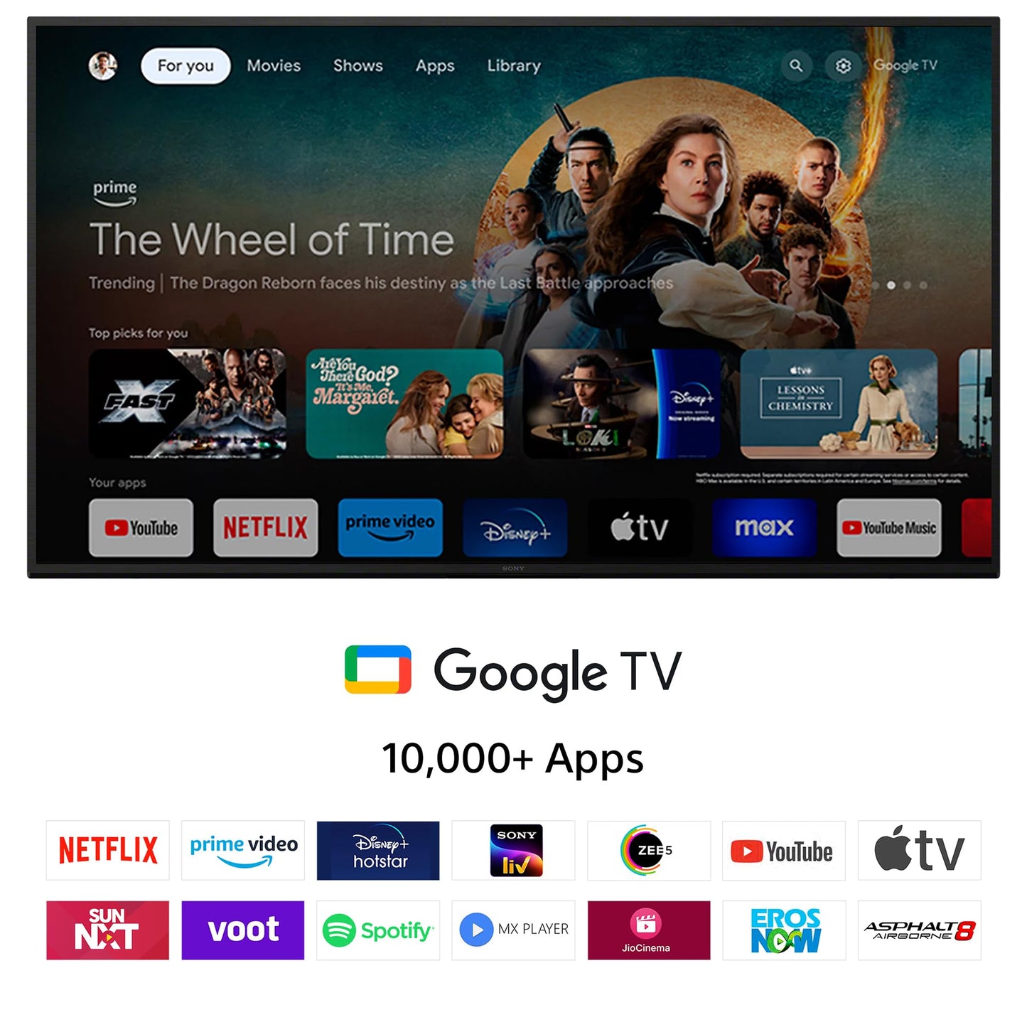 Sony 139 cm (55 inches) BRAVIA 7 4K Ultra HD AI Smart Mini LED Google TV K-55XR70 (Black) 