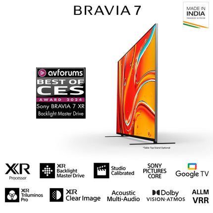 Sony 139 cm (55 inches) BRAVIA 7 4K Ultra HD AI Smart Mini LED Google TV K-55XR70 (Black) 