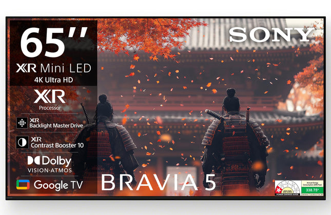 Sony 164 cm (65 inches) BRAVIA 5 4K Ultra HD Smart Mini LED Google TV K-65XR50 