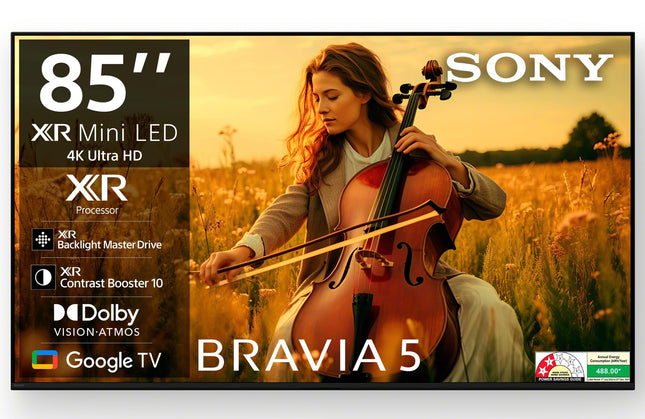 Sony 215 cm (85 inches) BRAVIA 5 Series 4K Ultra HD Smart Mini LED Google TV K-85XR55A 