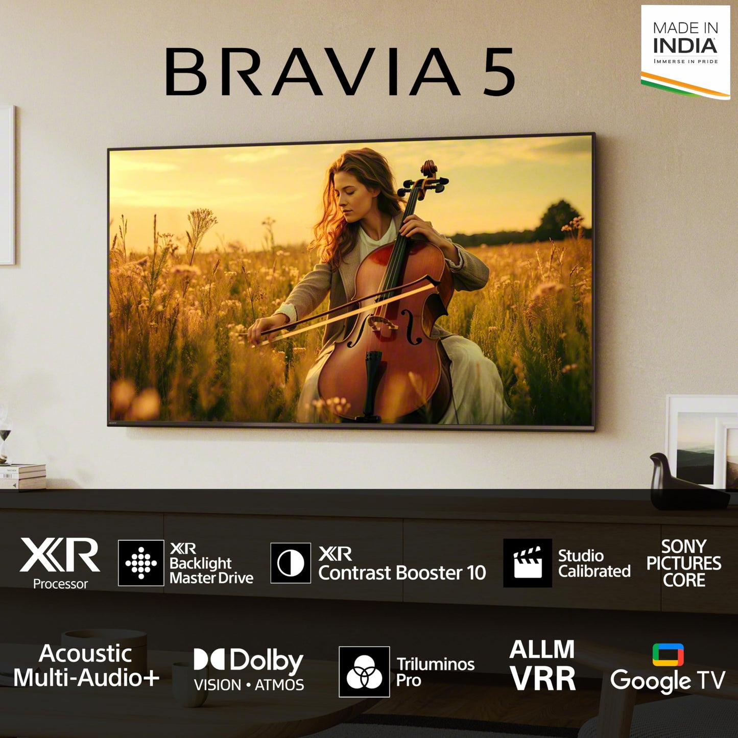 Sony 215 cm (85 inches) BRAVIA 5 Series 4K Ultra HD Smart Mini LED Google TV K-85XR55A 