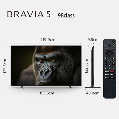 Sony 98 Inch BRAVIA 5 Series 4K Ultra HD Smart Mini LED Google TV K98XR55A 