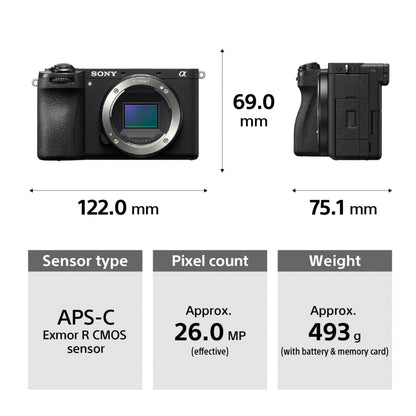 Sony Alpha ILCE-6700 APS-C Interchangeable-Lens Mirrorless Camera (Body Only) | Made for Creators | 26.0 MP | Artificial Intelligence Based Autofocus | 4K 60p Recording - Black 