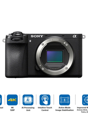 Sony Alpha ILCE-6700 APS-C Interchangeable-Lens Mirrorless Camera (Body Only) | Made for Creators | 26.0 MP | Artificial Intelligence Based Autofocus | 4K 60p Recording - Black 