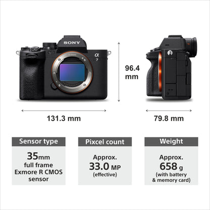 Sony Alpha ILCE-7M4K Full-Frame Hybrid Camera 33MP Interchangeable-Lens Mirrorless Camera with 28-70mm Digital Zoom Lens | 4K 60P Video Recording | Real-Time Eye AF for Humans, Birds, Animals - Black 