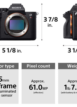 Sony Alpha ILCE-7RM4A Full-Frame 61.0MP Mirrorless Digital SLR Camera Body (4K Full Frame, Real-Time Eye Auto Focus, Real time Animal Eye AF, Tiltable LCD) - Black 