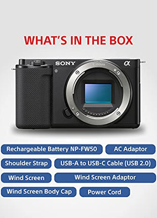 Sony Alpha ZV-E10 24.2 Mega Pixel Interchangeable-Lens Mirrorless vlog Camera, Made for Creators | APS-C Sensor |Advanced Autofocus | Clear Audio & 4K Movie Recording (Body Only) – Black 