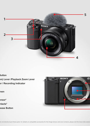 Sony Alpha ZV-E10L 24.2 Mega Pixel Interchangeable-Lens Mirrorless vlog Camera with 16-50 mm Lens, Made for Creators | APS-C Sensor | Advanced Autofocus | Clear Audio & 4K Movie Recording - Black 