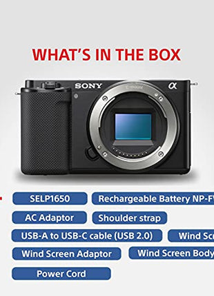 Sony Alpha ZV-E10L 24.2 Mega Pixel Interchangeable-Lens Mirrorless vlog Camera with 16-50 mm Lens, Made for Creators | APS-C Sensor | Advanced Autofocus | Clear Audio & 4K Movie Recording - Black 
