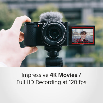 Sony Alpha ZV-E10L 24.2 Mega Pixel Interchangeable-Lens Mirrorless vlog Camera with 16-50 mm Lens, Made for Creators | APS-C Sensor | Advanced Autofocus | Clear Audio & 4K Movie Recording - Black 