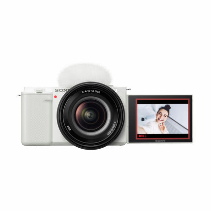 Sony Alpha ZV-E10L 24.2 Mega Pixel Interchangeable-Lens Mirrorless vlog Camera with 16-50 mm Lens, Made for Creators | APS-C Sensor | Advanced Autofocus | Clear Audio & 4K Movie Recording - White 