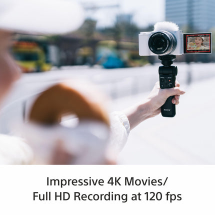 Sony Alpha ZV-E10L 24.2 Mega Pixel Interchangeable-Lens Mirrorless vlog Camera with 16-50 mm Lens, Made for Creators | APS-C Sensor | Advanced Autofocus | Clear Audio & 4K Movie Recording - White 