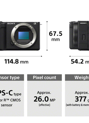Sony Alpha ZV-E10M2K 26 MP Interchangeable Lens Mirrorless Vlog Camera for Creators (16-50mm Power Zoom Lens) | APS-C Sensor | 4K 60p with 10bit 4:2:2 Recording - (Black) 