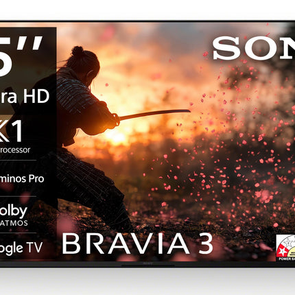 Sony BRAVIA 3 Series 139 cm (55 inches) 4K Ultra HD AI Smart LED Google TV K-55S30B (Black) 