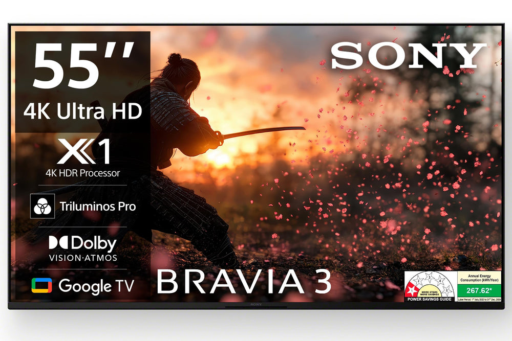 Sony BRAVIA 3 Series 139 cm (55 inches) 4K Ultra HD AI Smart LED Google TV K-55S30B (Black)