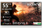 Sony BRAVIA 3 Series 139 cm (55 inches) 4K Ultra HD AI Smart LED Google TV K-55S30B (Black) 