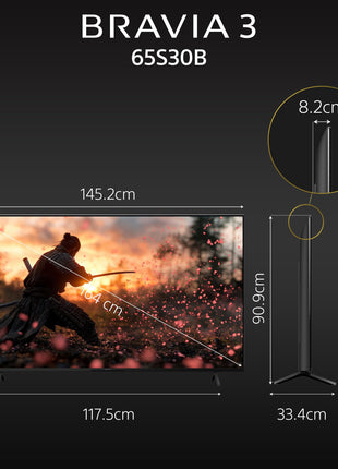 Sony BRAVIA 3 Series 164 cm (65 inches) 4K Ultra HD AI Smart LED Google TV K-65S30B (Black) 