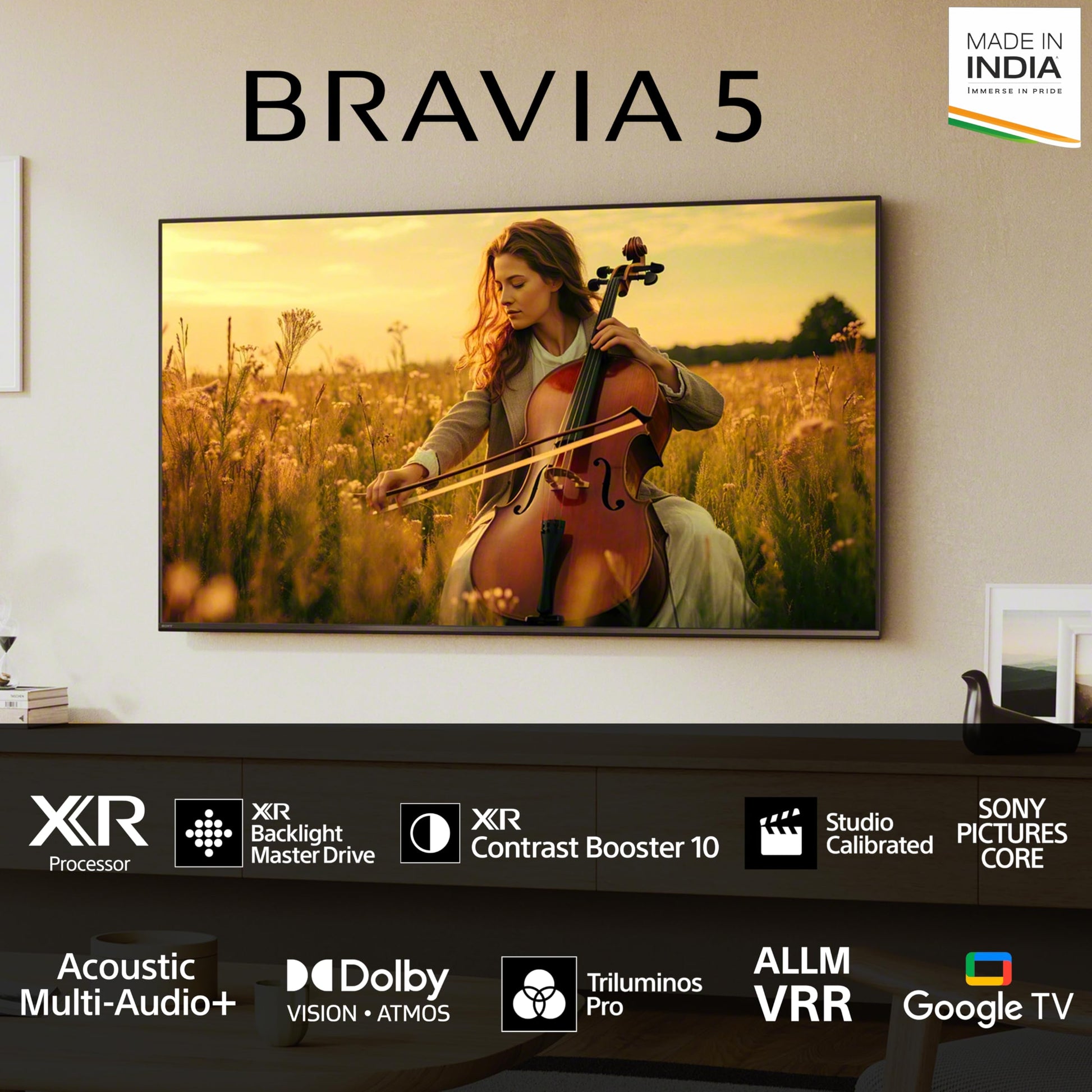Sony 139 cm (55 inches) BRAVIA 5 Series 4K Ultra HD Smart Mini LED Google TV K-55XR55A 