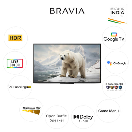 Sony BRAVIA 80 cm (32 inches) HD Ready Smart LED Google TV KD-32W825 (Black) 