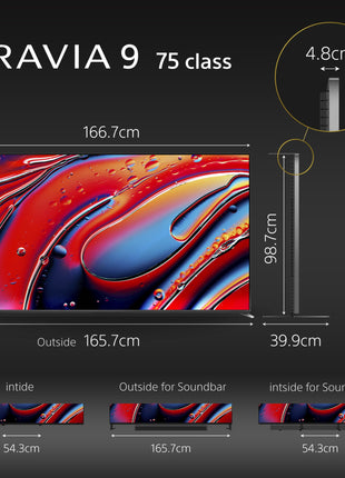 Sony BRAVIA 9 Series 189 cm (75 inches) 4K Ultra HD AI Smart Mini LED Google TV K-75XR90 (Black) 