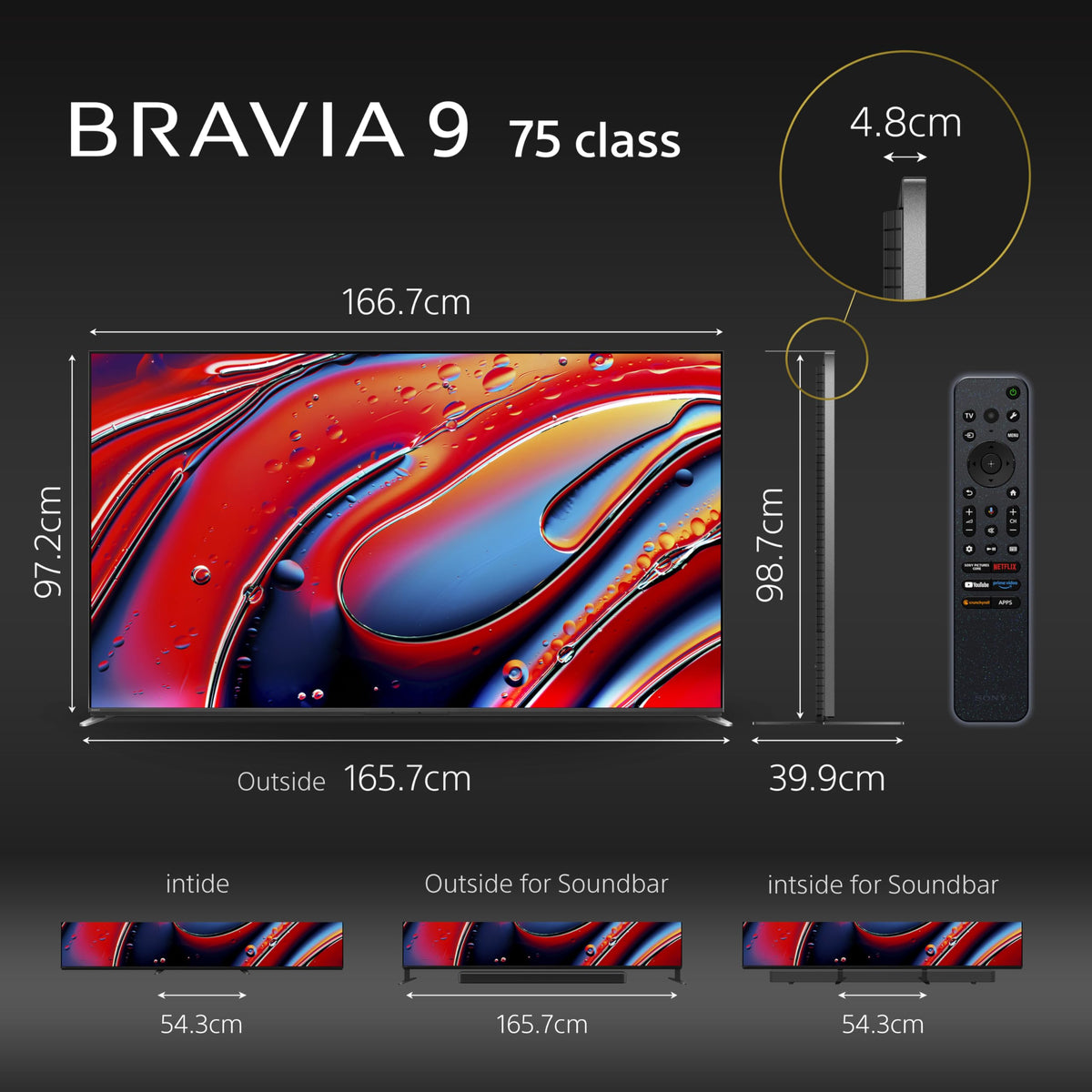 Sony BRAVIA 9 Series 189 cm (75 inches) 4K Ultra HD AI Smart Mini LED Google TV K-75XR90 (Black) 