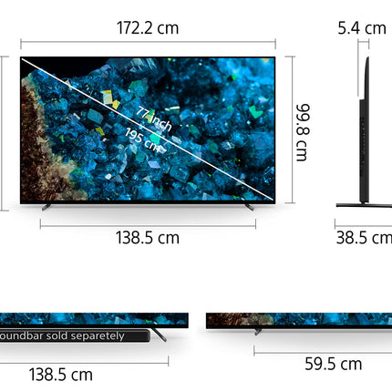 Sony Bravia 195 cm (77 inches) XR Series 4K Ultra HD Smart OLED Google TV XR-77A80L (Black) 