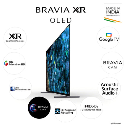 Sony Bravia 195 cm (77 inches) XR Series 4K Ultra HD Smart OLED Google TV XR-77A80L (Black) 