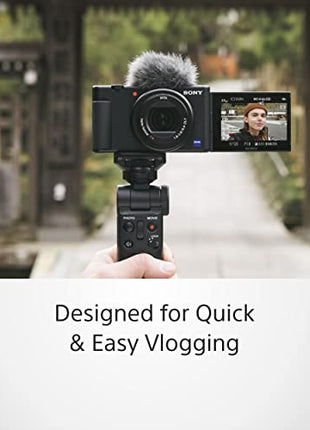 Sony Digital Camera ZV 1 for Content Creators (Compact, Video Eye AF, Flip Screen, in-Built Microphone, Bluetooth Shooting Grip, 4K Vlogging Camera for Content Creation) - Black 