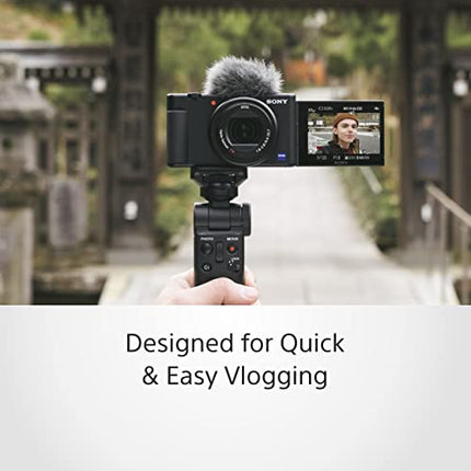 Sony Digital Camera ZV 1 for Content Creators (Compact, Video Eye AF, Flip Screen, in-Built Microphone, Bluetooth Shooting Grip, 4K Vlogging Camera for Content Creation) - Black 
