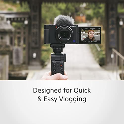 Sony Digital Camera ZV 1 for Content Creators (Compact, Video Eye AF, Flip Screen, in-Built Microphone, Bluetooth Shooting Grip, 4K Vlogging Camera for Content Creation) - Black 