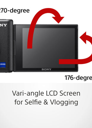 Sony Digital Camera ZV 1 for Content Creators (Compact, Video Eye AF, Flip Screen, in-Built Microphone, Bluetooth Shooting Grip, 4K Vlogging Camera for Content Creation) - Black 
