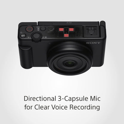 Sony Digital Camera ZV-1F for Content Creators with Ultra-Wide 20mm Prime Lens | Soft Skin Feature | Bokeh | Creative Look | Active Mode Stabilisation -Black 