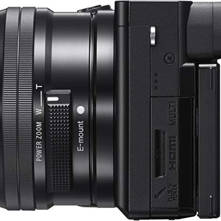 Sony New Alpha ILCE-6100K (Previously ILCE-6100L) with Upgraded SELP1650 (Ver 2) Power Zoom Lens | 24.2 MP | APS-C Sensor | Fast Auto Focus | 4K Vlogging Camera | Tiltable LCD – Black 
