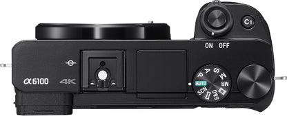 Sony New Alpha ILCE-6100K (Previously ILCE-6100L) with Upgraded SELP1650 (Ver 2) Power Zoom Lens | 24.2 MP | APS-C Sensor | Fast Auto Focus | 4K Vlogging Camera | Tiltable LCD – Black 