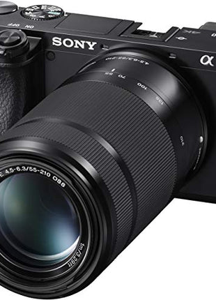 Sony New Alpha ILCE-6100X (Previously ILCE-6100Y) with Upgraded SELP1650 (Ver 2) Power Zoom Lens + SEL55210 Lens | 24.2 MP | APS-C Sensor | Fast Auto Focus | Tiltable LCD – Black 