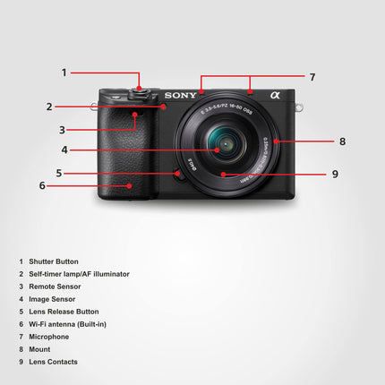 Sony New Alpha ILCE-6400K (Previously ILCE-6400L) with Upgraded SELP1650 (Ver 2) Power Zoom Lens | 24.2MP | APS-C Sensor | Fast Auto Focus | 4K Vlogging Camera | Tiltable LCD – Black 