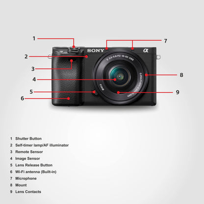 Sony New Alpha ILCE-6400K (Previously ILCE-6400L) with Upgraded SELP1650 (Ver 2) Power Zoom Lens | 24.2MP | APS-C Sensor | Fast Auto Focus | 4K Vlogging Camera | Tiltable LCD – Black 